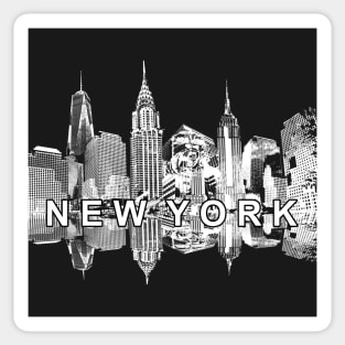 New York City in black and white Sticker